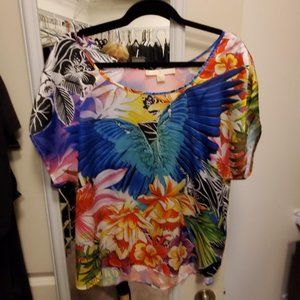 Boston Proper Floral Butterfly Blouse